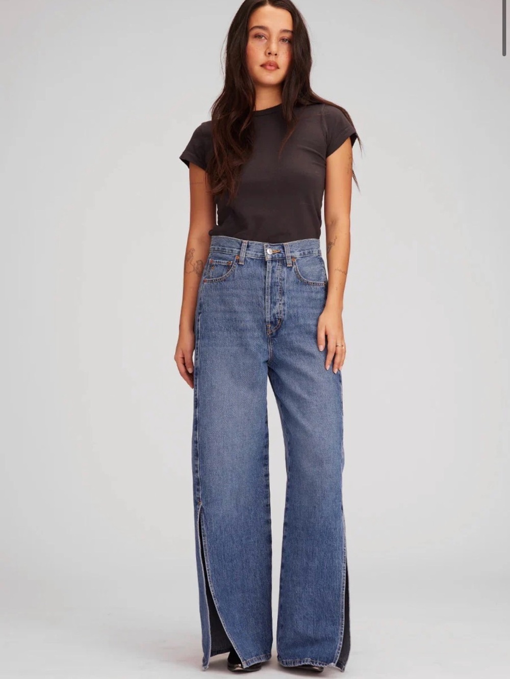 Etica Hanna Split-Leg Barrel Jeans
